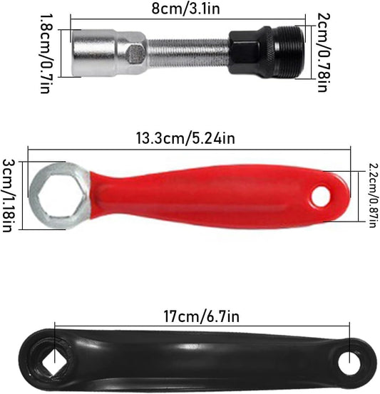 170 mm Bicycle Crank Arm Universal 170 mm Crank Left Crank Single Pedal Crank Arm Bicycle Crank Replacement with Crank Tool Set for MTB Road Mountain Bicycle