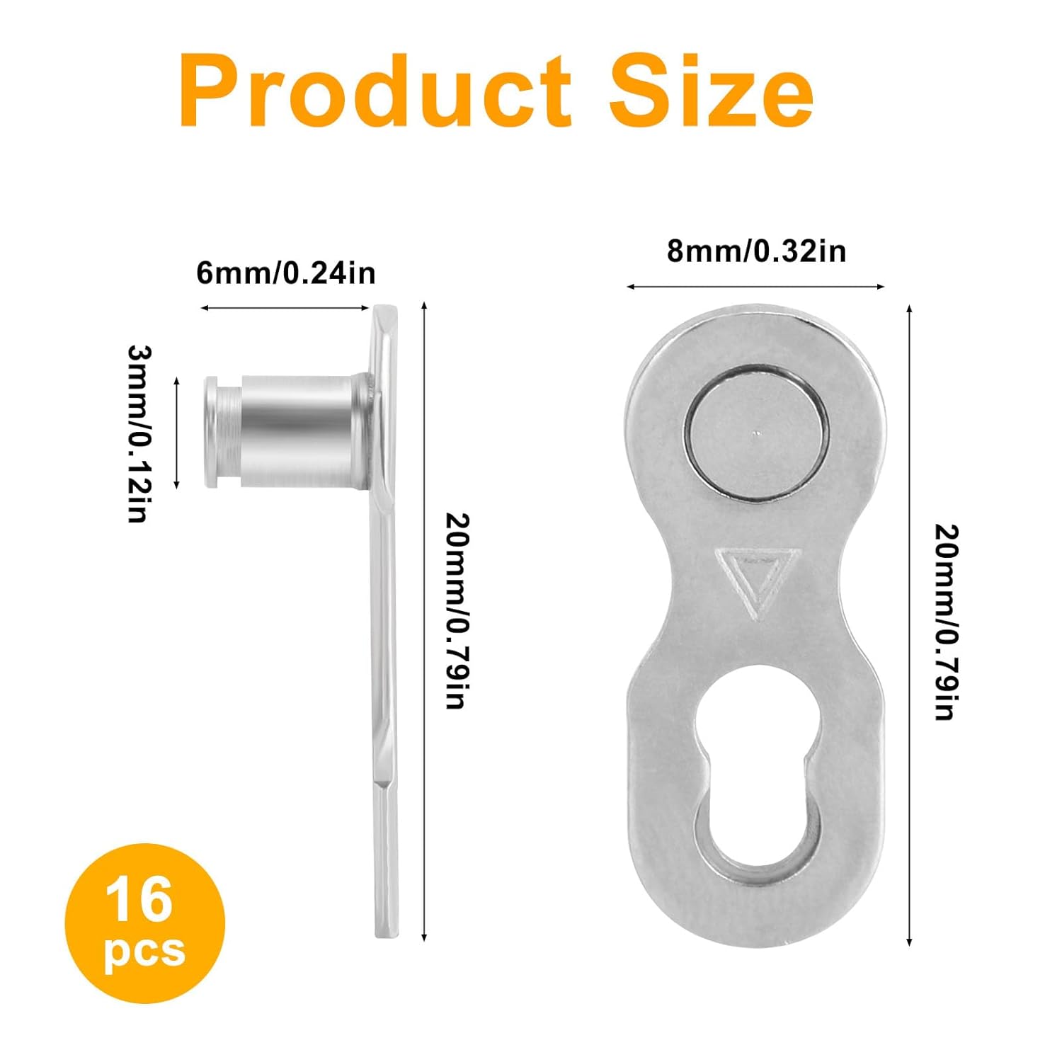 8 Pairs of Bicycle Missing Link, 6/7/8/9/10/11 Speed Quick Release Bicycle Chain Link, Steel Bicycle Chain, Reusable Bicycle Chain Link, Chain Connector Link for Road Bike, Mountain Bike