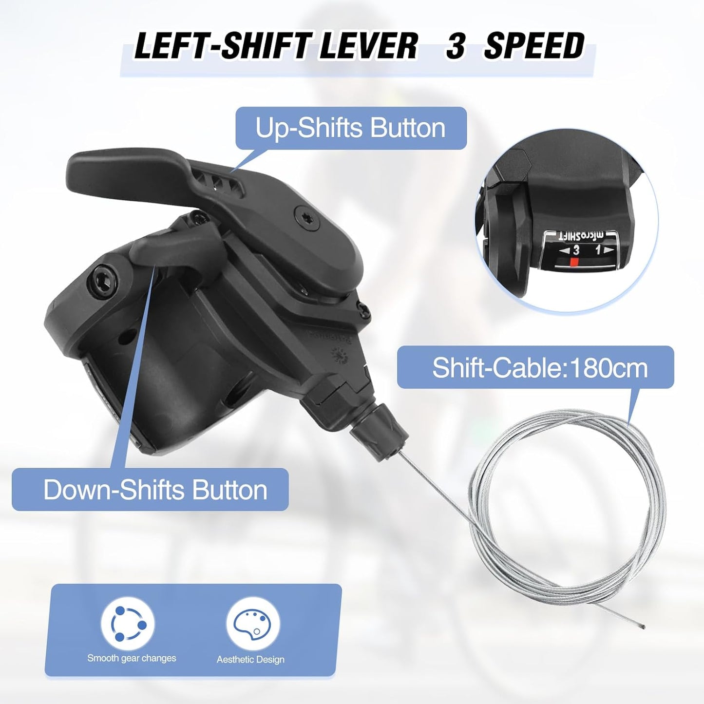 MEGHNA 1 Pair of Bicycle Gear Lever Bicycle Gears 3 x 8/9/10 Speed Gear Shifter Lever/Lever/Right Gear Lever (3 x 8 Speed)