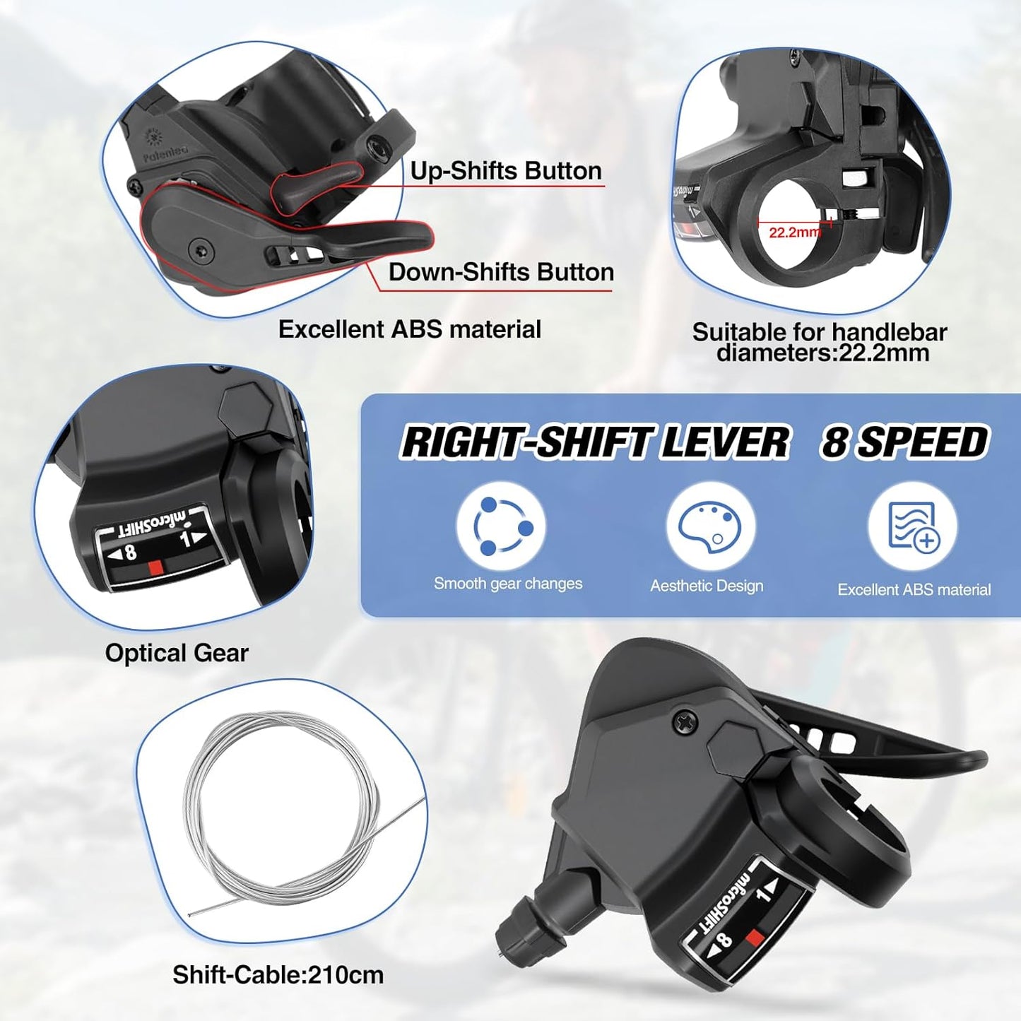 MEGHNA 1 Pair of Bicycle Gear Lever Bicycle Gears 3 x 8/9/10 Speed Gear Shifter Lever/Lever/Right Gear Lever (3 x 8 Speed)