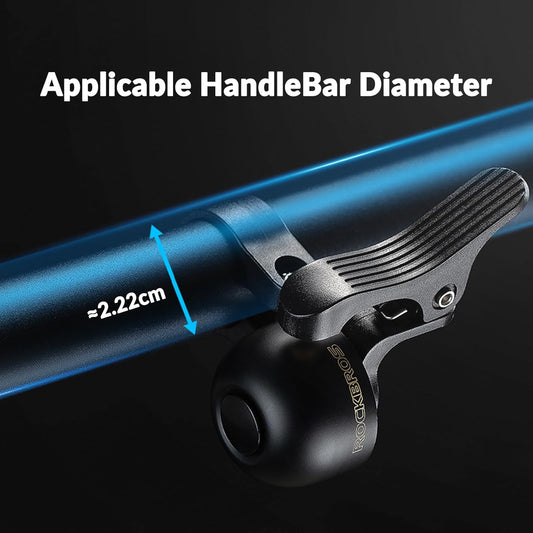 ROCKBROS Bicycle Bell Mini Bell Bicycle Bell Left / Right 100 dB Loud and Hidden Copper Alloy Handlebar Bell for Bicycle Children's Bicycle MTB Road Bike with 22.2 mm Handlebar