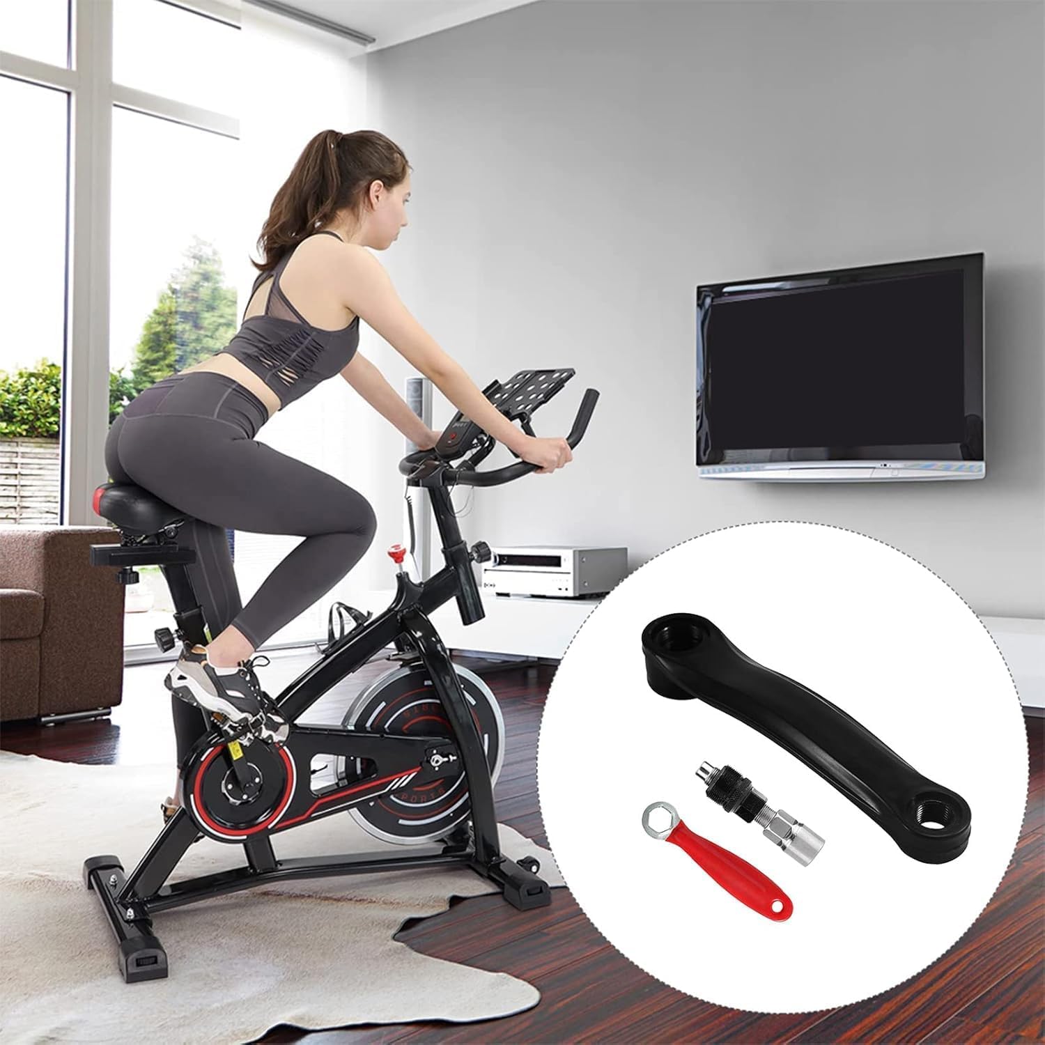 170 mm Bicycle Crank Arm Universal 170 mm Crank Left Crank Single Pedal Crank Arm Bicycle Crank Replacement with Crank Tool Set for MTB Road Mountain Bicycle