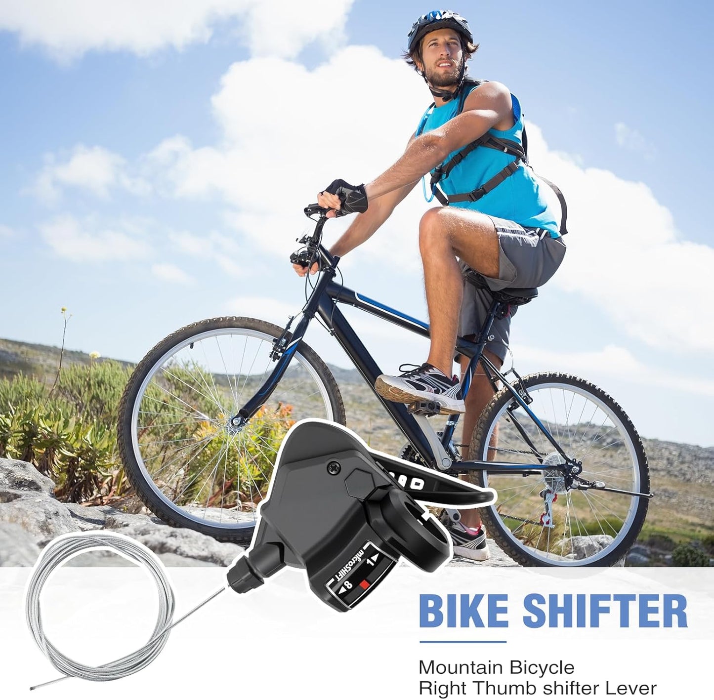 MEGHNA 1 Pair of Bicycle Gear Lever Bicycle Gears 3 x 8/9/10 Speed Gear Shifter Lever/Lever/Right Gear Lever (3 x 8 Speed)