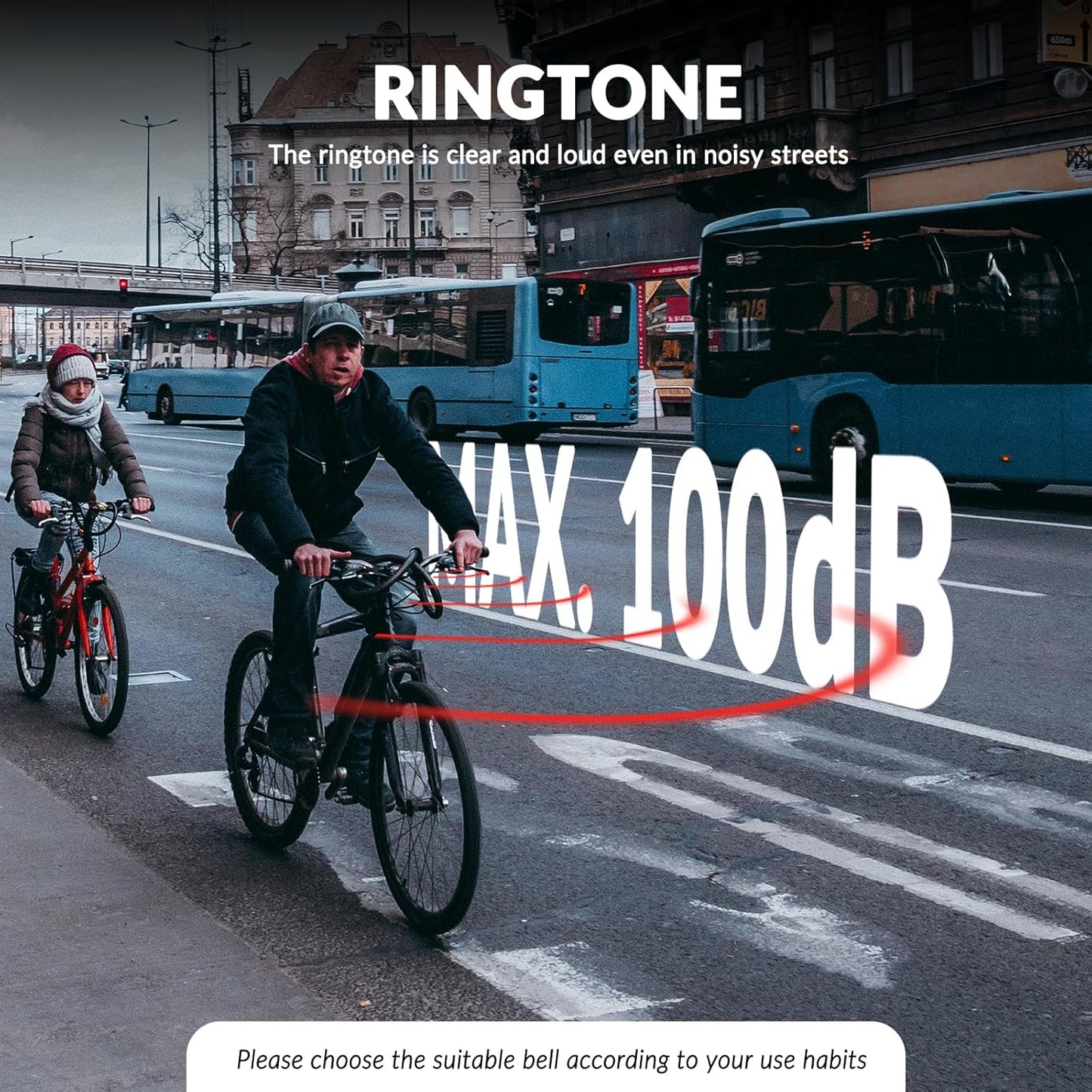 ROCKBROS Bicycle Bell Mini Bell Bicycle Bell Left / Right 100 dB Loud and Hidden Copper Alloy Handlebar Bell for Bicycle Children's Bicycle MTB Road Bike with 22.2 mm Handlebar